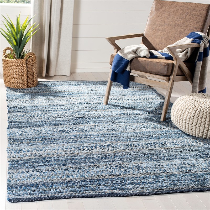 Safavieh Montauk 5' x 8' Hand Woven Jute Rug in Blue
