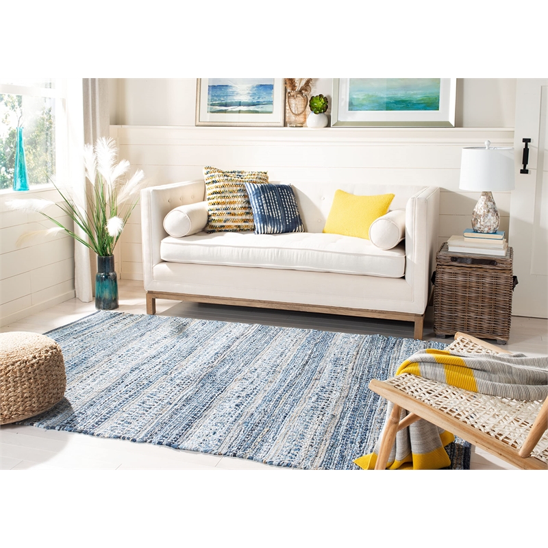 Safavieh Montauk 5' x 8' Hand Woven Jute Rug in Blue