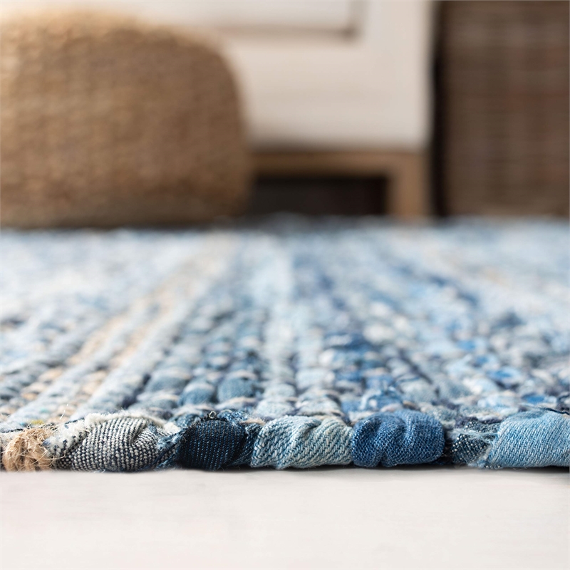 Safavieh Montauk 5' x 8' Hand Woven Jute Rug in Blue