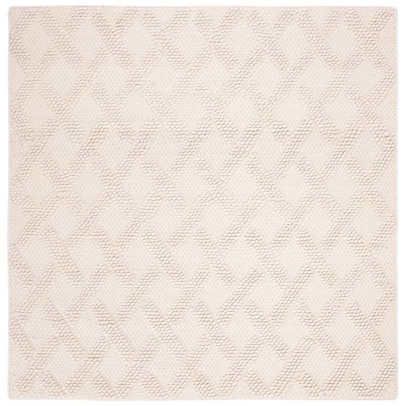 Safavieh Natura 6' Square Hand Loomed Wool Rug in Ivory and Beige