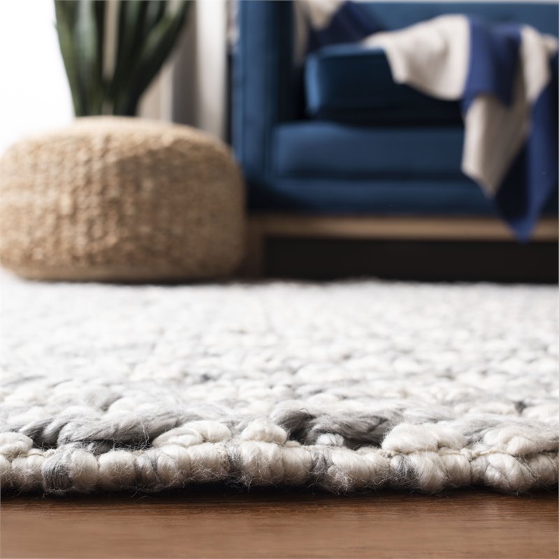 Safavieh Natura 6' Square Hand Woven Rug in Silver and Ivory