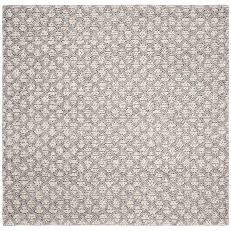Safavieh Natura 6' Square Hand Woven Rug in Silver and Ivory