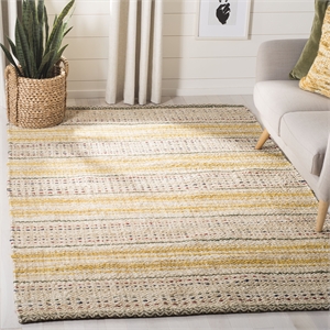 Safavieh Natural Fiber 4' x 6' Hand Woven Jute Rug in Ivory and Gold