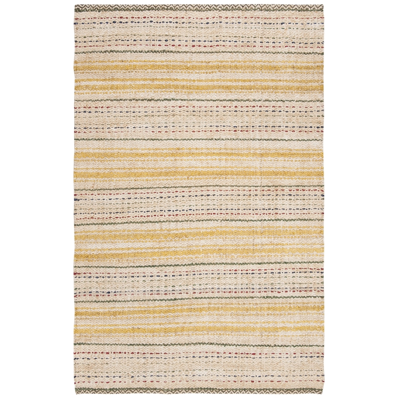 Safavieh Natural Fiber 4' x 6' Hand Woven Jute Rug in Ivory and Gold