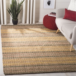 Safavieh Natural Fiber 6' x 9' Hand Woven Jute Rug in Natural and Gold