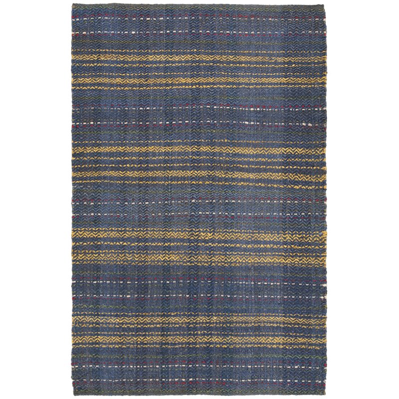 Safavieh Natural Fiber 5' x 8' Hand Woven Jute Rug in Blue and Gold