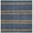 Safavieh Natural Fiber 6' Square Hand Woven Jute Rug in Blue and Gold