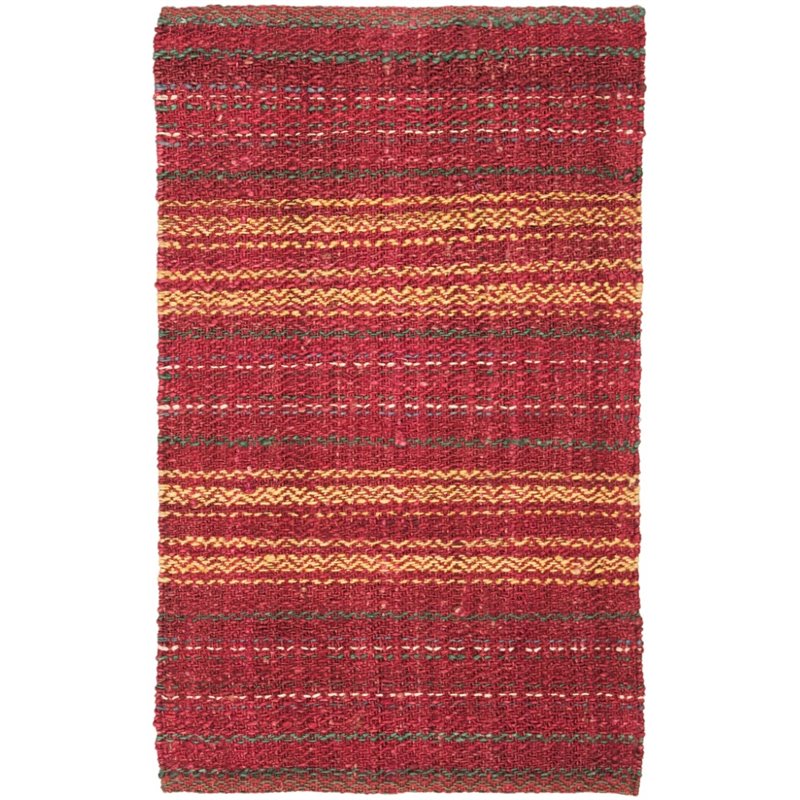Safavieh Natural Fiber 3' x 5' Hand Woven Jute Rug in Red and Gold