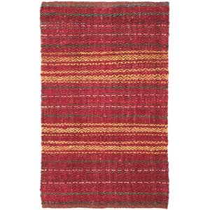 Safavieh Natural Fiber 4' x 6' Hand Woven Jute Rug in Red and Gold