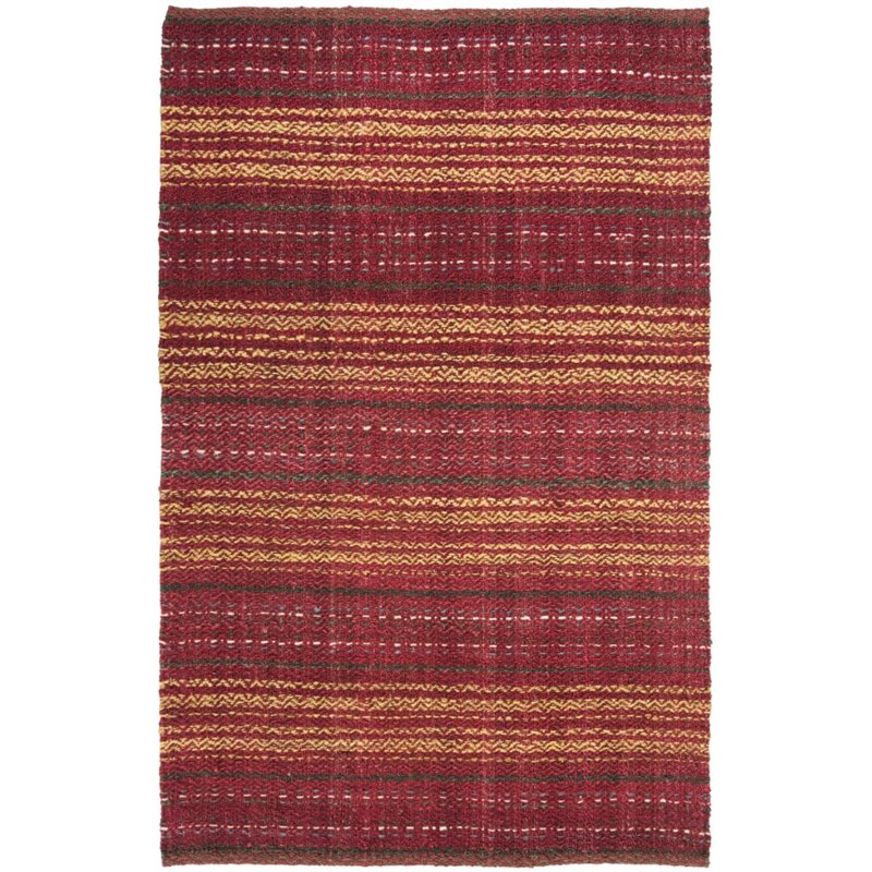 Safavieh Natural Fiber 5' x 8' Hand Woven Jute Rug in Red and Gold