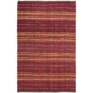 Safavieh Natural Fiber 6' x 9' Hand Woven Jute Rug in Red and Gold