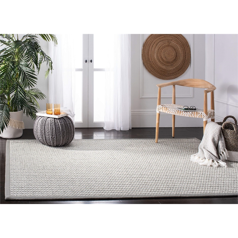 Safavieh Palm Beach 3' x 5' Hand Knotted Rug in Gray and Ivory