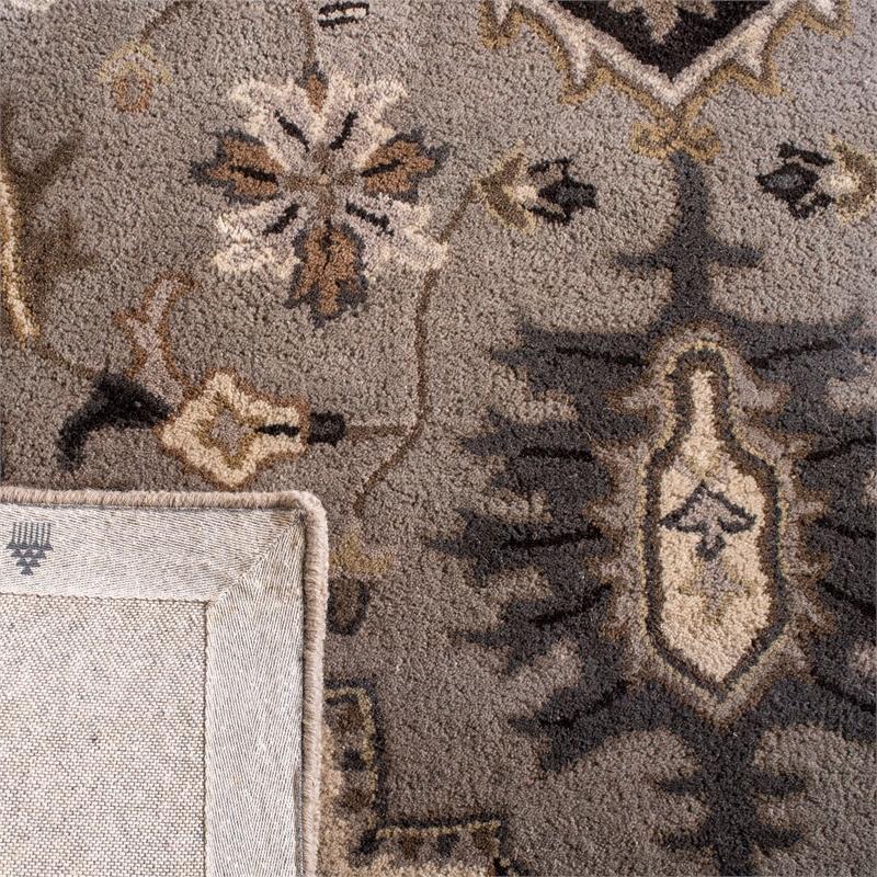 Safavieh Royalty 6' x 9' Hand Tufted Wool Rug in Silver and Charcoal