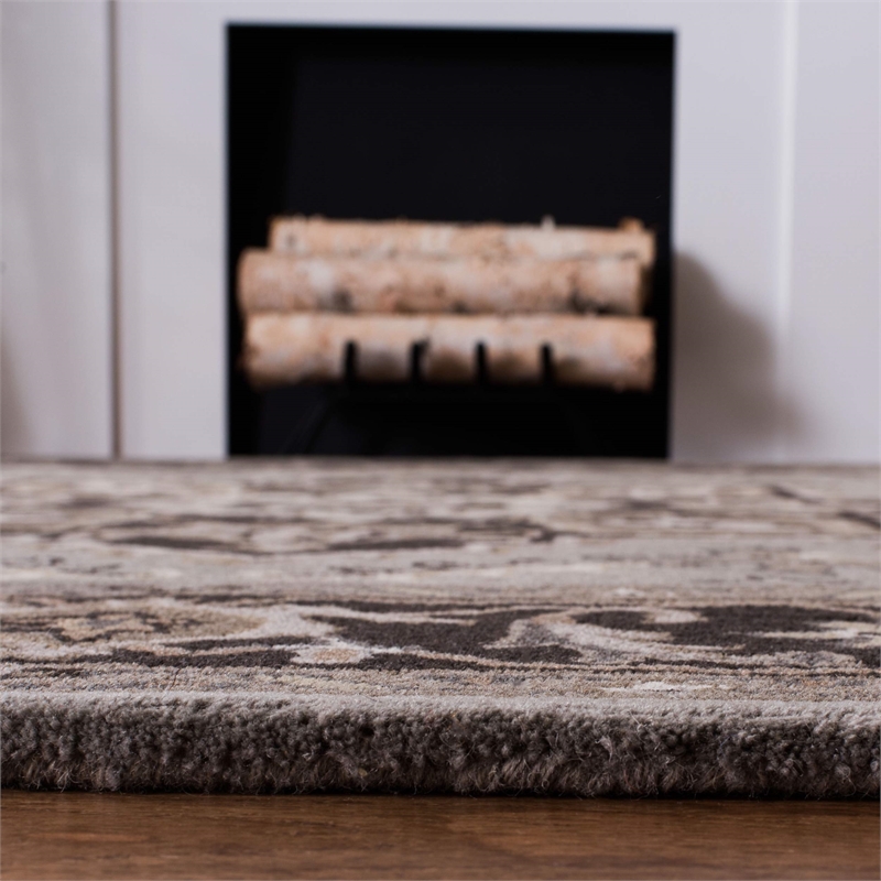 Safavieh Royalty 6' x 9' Hand Tufted Wool Rug in Silver and Charcoal
