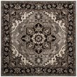 Safavieh Royalty 7' Square Hand Tufted Wool Rug in Silver and Charcoal