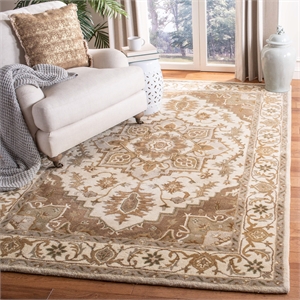 Safavieh Royalty 8' x 10' Hand Tufted Wool Rug in Light Blue and Beige
