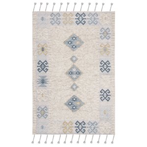 Safavieh Saffron 3' x 5' Hand Loomed Wool Rug in Beige and Blue