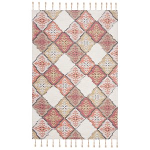 Safavieh Saffron 5' x 8' Hand Loomed Wool Rug in Rust and Ivory