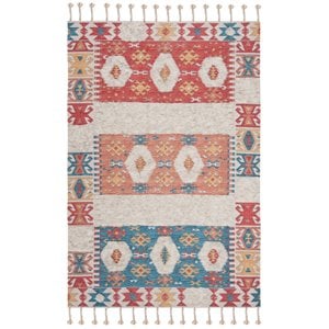 Safavieh Saffron 8' x 10' Hand Loomed Wool Rug in Rust and Beige