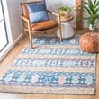 Safavieh Saffron 5' x 8' Hand Loomed Wool Rug in Blue and Taupe