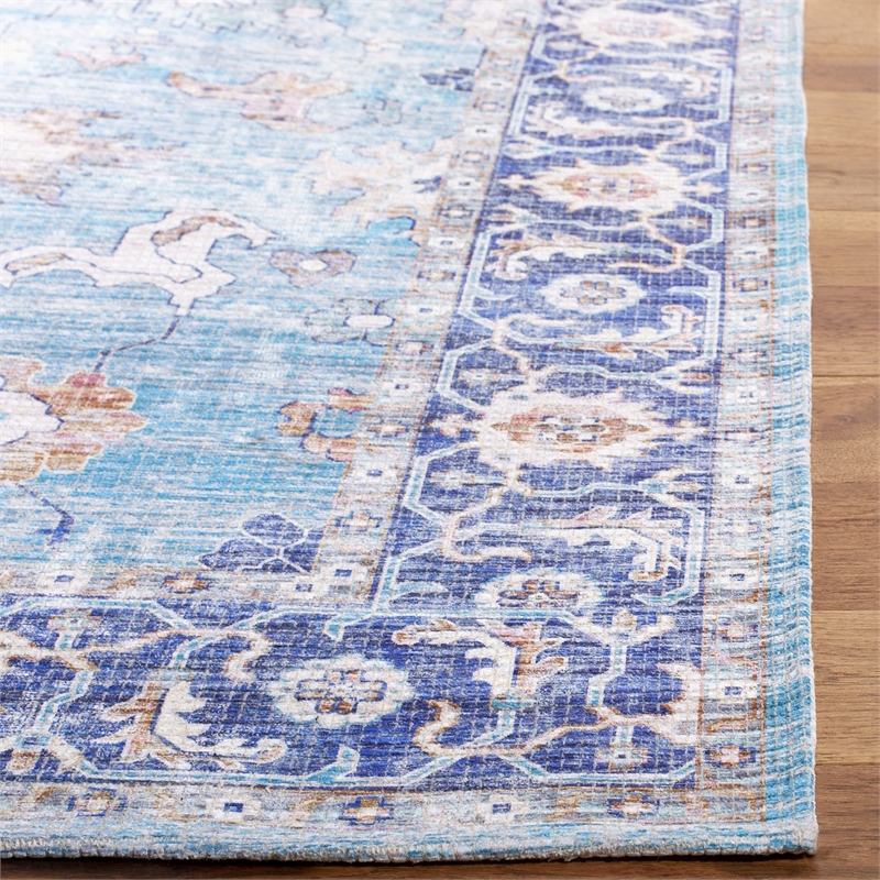 Safavieh Saffron 5' x 8' Rug in Aqua and Navy