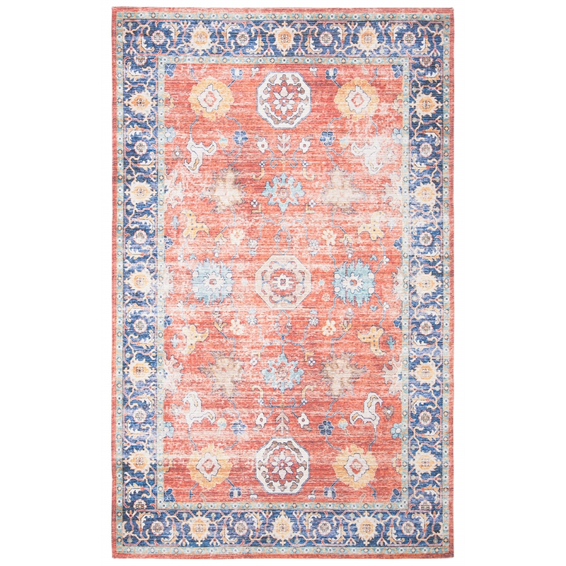 Safavieh Saffron 4' x 6' Rug in Rust and Navy