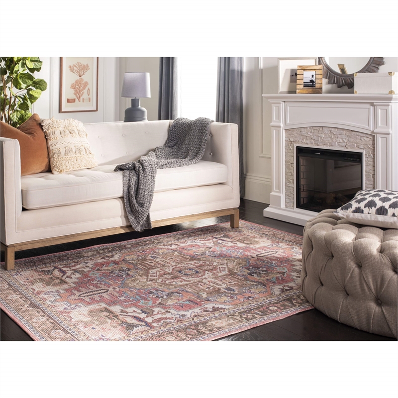 Safavieh Saffron 3' x 5' Rug in Rust and Ivory