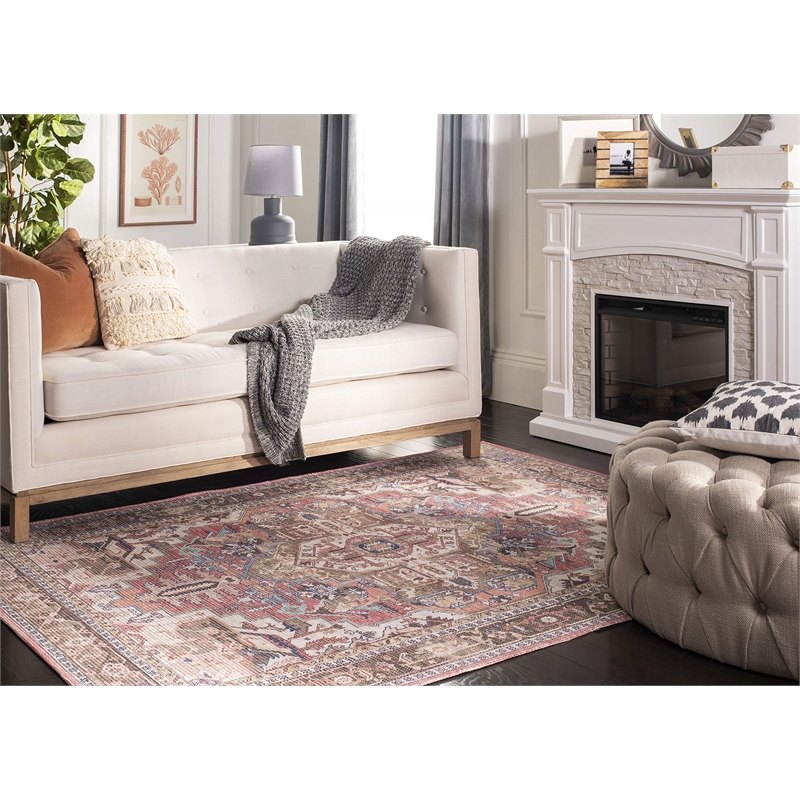 Safavieh Saffron 5' x 8' Rug in Rust and Ivory