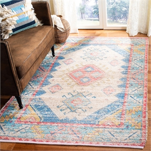 Safavieh Saffron 4' x 6' Hand Loomed Rug in Cream and Blue