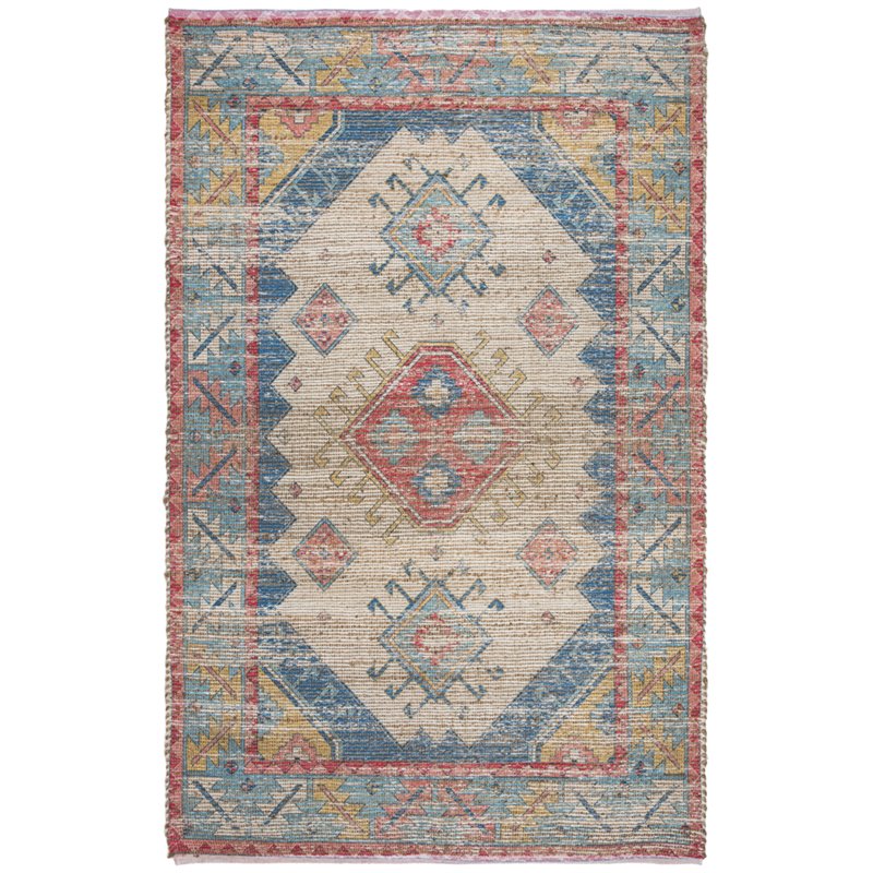 Safavieh Saffron 5' x 8' Hand Loomed Rug in Cream and Blue