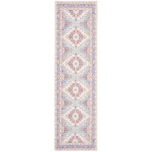 Safavieh Saffron 2'3&quot x 8' Hand Loomed Runner Rug in Blue and Rust