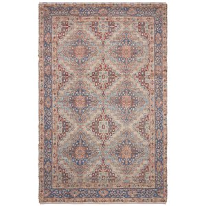 Safavieh Saffron 4' x 6' Hand Loomed Rug in Blue and Rust