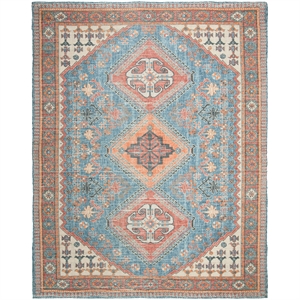 Safavieh Saffron 6' Square Hand Loomed Rug in Navy and Red