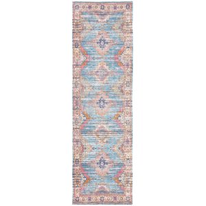 Safavieh Saffron 2'3&quot x 8' Hand Loomed Runner Rug in Rust and Blue