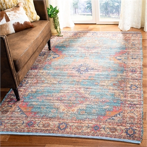 Safavieh Saffron 4' x 6' Hand Loomed Rug in Rust and Blue