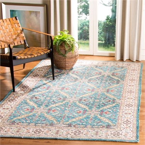 Safavieh Saffron 4' x 6' Hand Loomed Rug in Navy and Cream