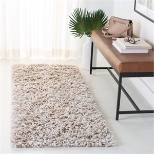 Safavieh Rio 2'6&quot x 4' Hand Loomed Shag Rug in Beige and Ivory