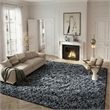 Safavieh Rio 8' x 10' Hand Loomed Shag Rug in Black and Ivory
