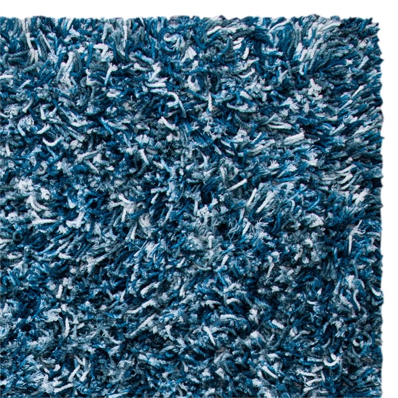 Safavieh Rio 8' x 10' Hand Loomed Shag Rug in Navy and Ivory