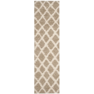 Safavieh Dallas 2'3&quot x 8' Shag Runner Rug in Beige and Ivory