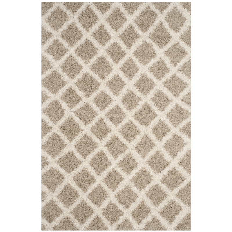 Safavieh Dallas 3' x 5' Shag Rug in Beige and Ivory