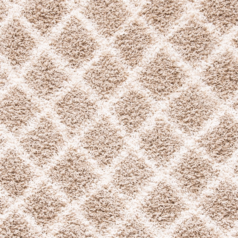 Safavieh Dallas 3' x 5' Shag Rug in Beige and Ivory