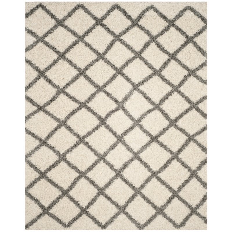 Safavieh Dallas 8' x 10' Shag Rug in Ivory and Gray