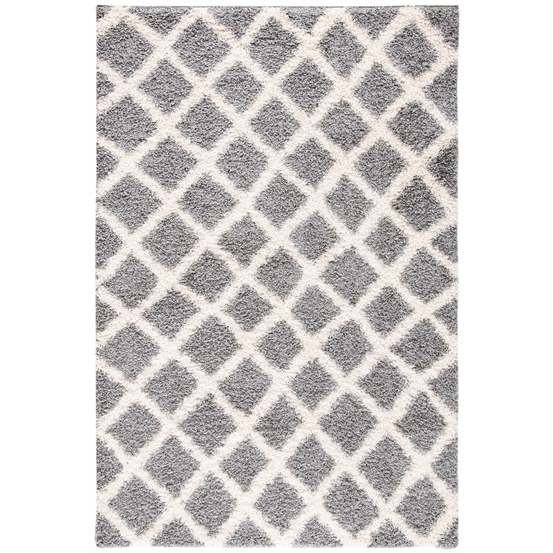 Safavieh Dallas 4' x 6' Shag Rug in Gray and Ivory