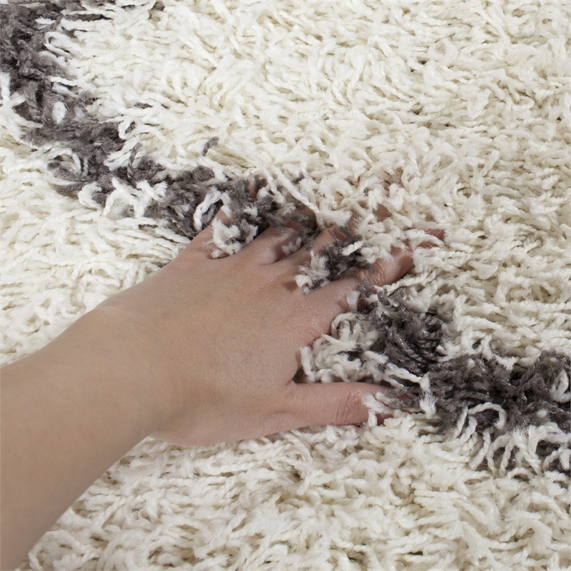 Safavieh Dallas 4' x 6' Shag Rug in Ivory and Gray