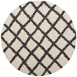 Safavieh Dallas 6' Round Shag Rug in Ivory and Gray