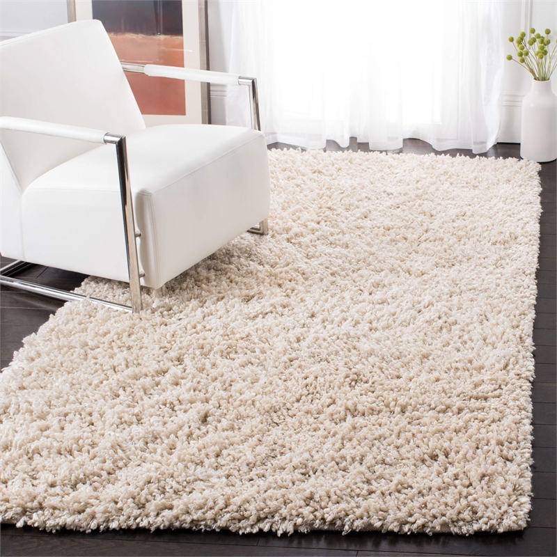 Safavieh 3' x 5' Hand Woven Sheep Shag Rug in Ivory