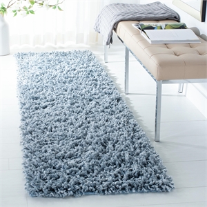 Safavieh 2'3&quot x 8' Hand Woven Sheep Shag Runner Rug in Aqua
