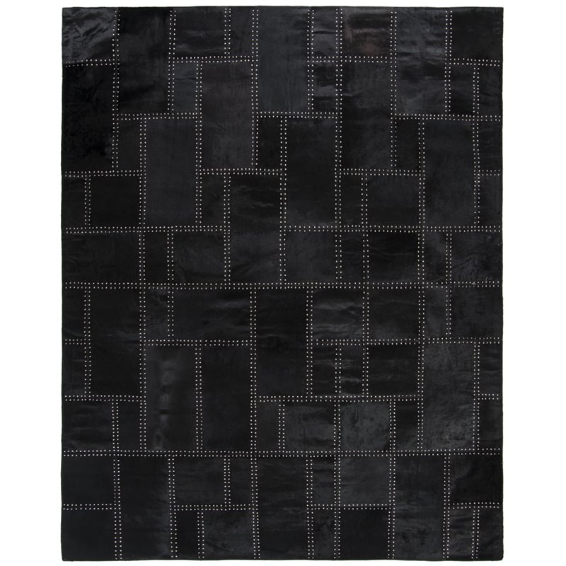 Safavieh Studio 8' x 10' Hand Woven Leather Rug in Black