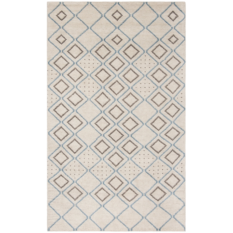 Safavieh Stone Wash 4' x 6' Hand Knotted Rug in Ivory and Blue